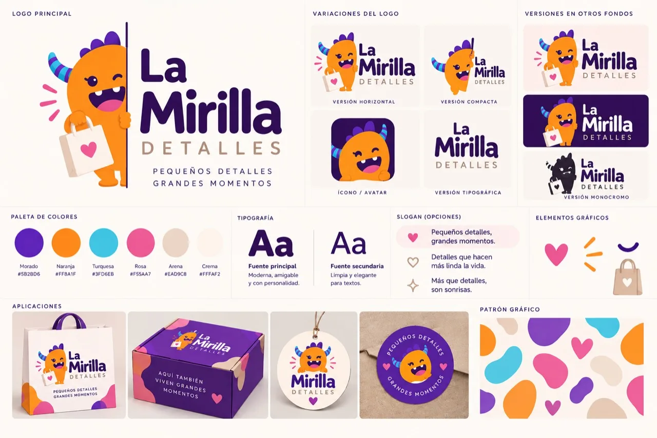 Brand board de La Mirilla Detalles