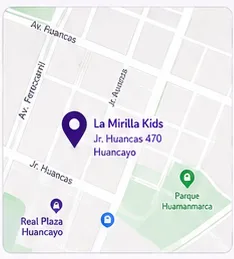 Mapa referencial de La Mirilla Kids en Jr. Huancas 470, Huancayo — Junín