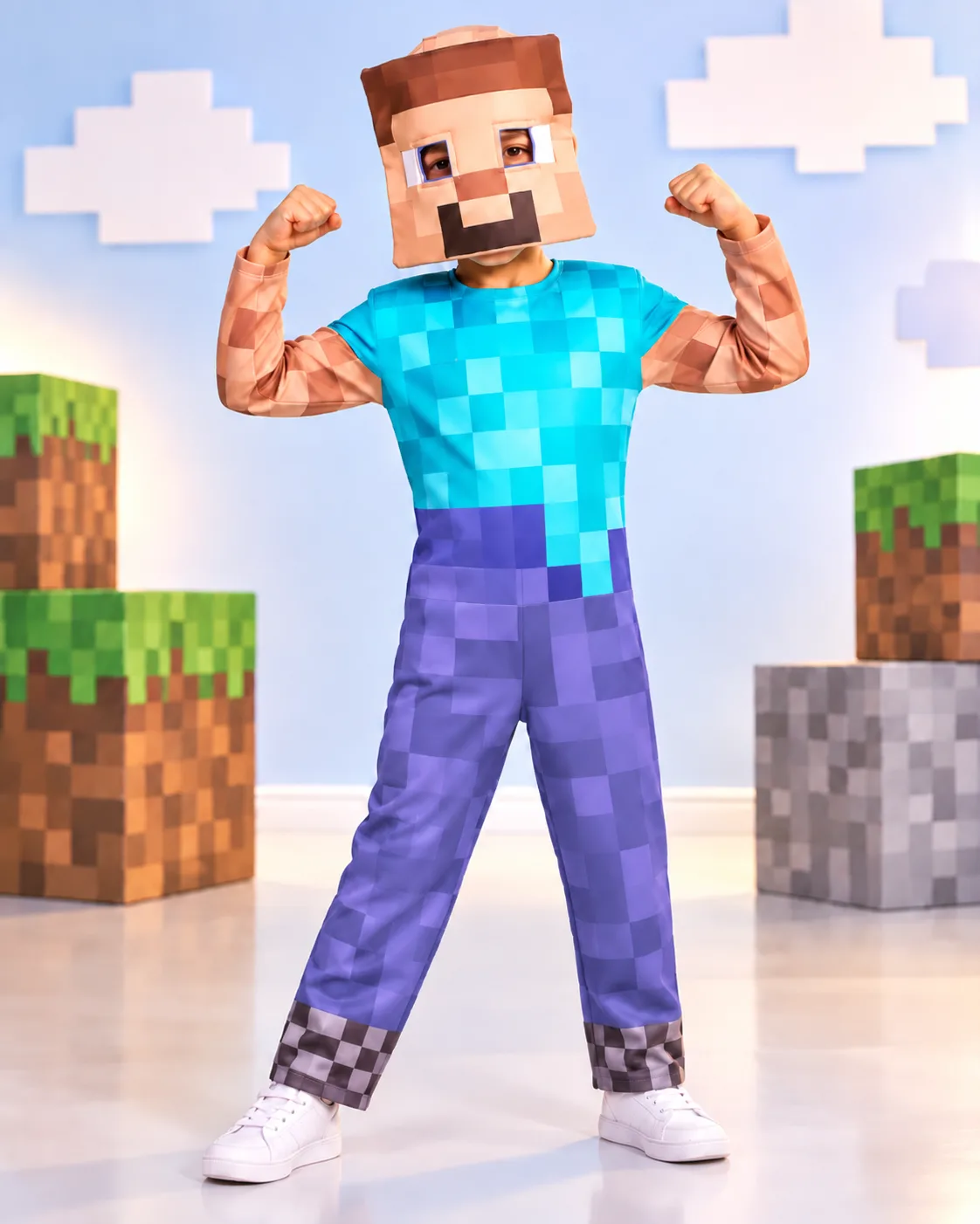 Disfraz Minecraft Steve para Niños