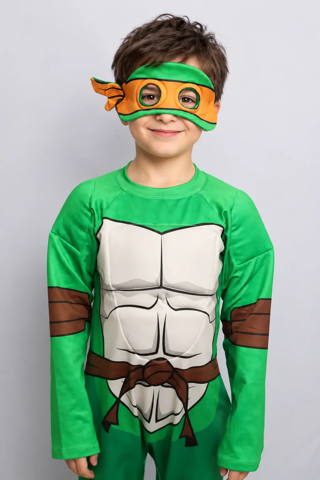 Disfraz Tortuga Ninja Michelangelo para Niños – Color Anaranjado