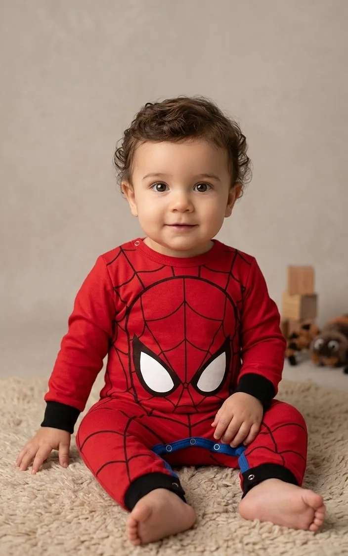 Enterizo disfraz para bebé Spiderman de manga larga