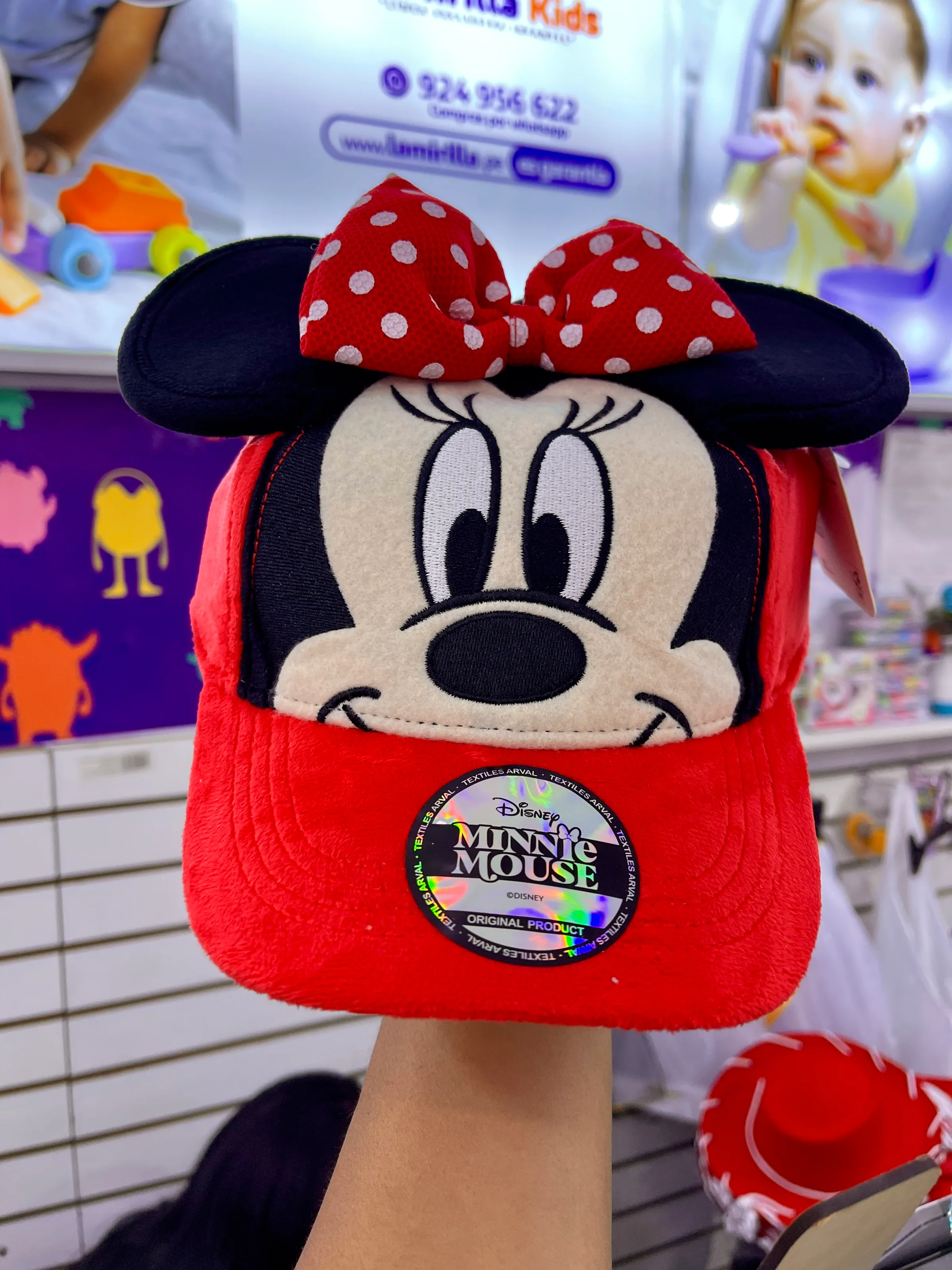 Gorro para sol Minnie Mouse con lazo