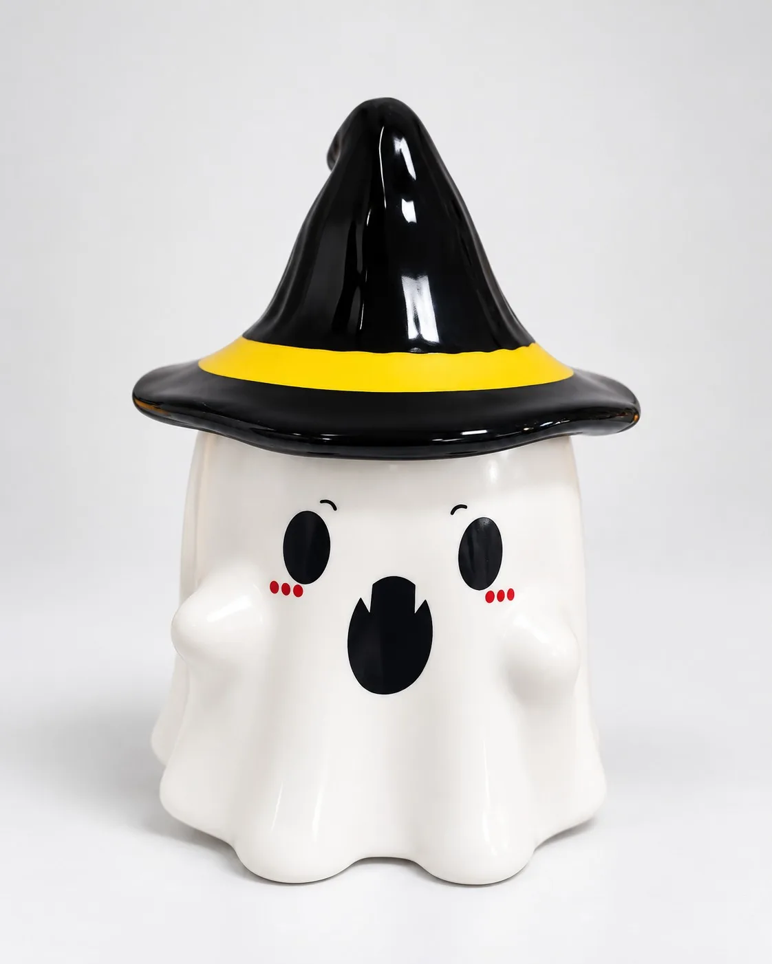 Taza de cerámica Fantasma con sombrero de bruja