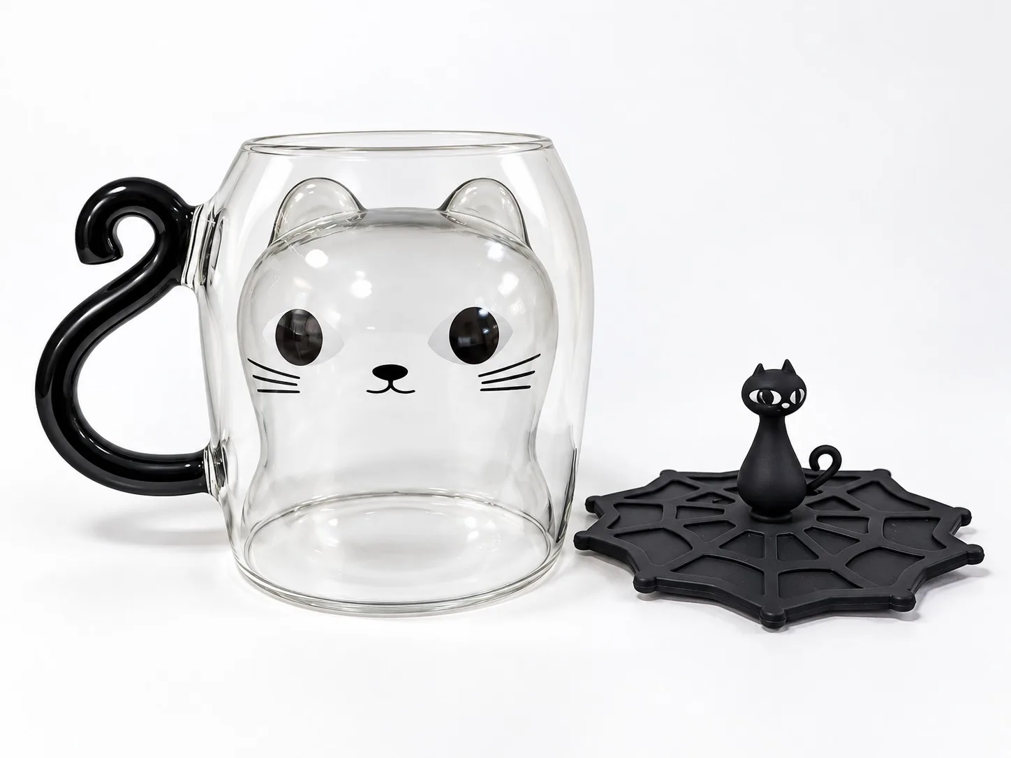 Taza de Halloween con diseño de gatito