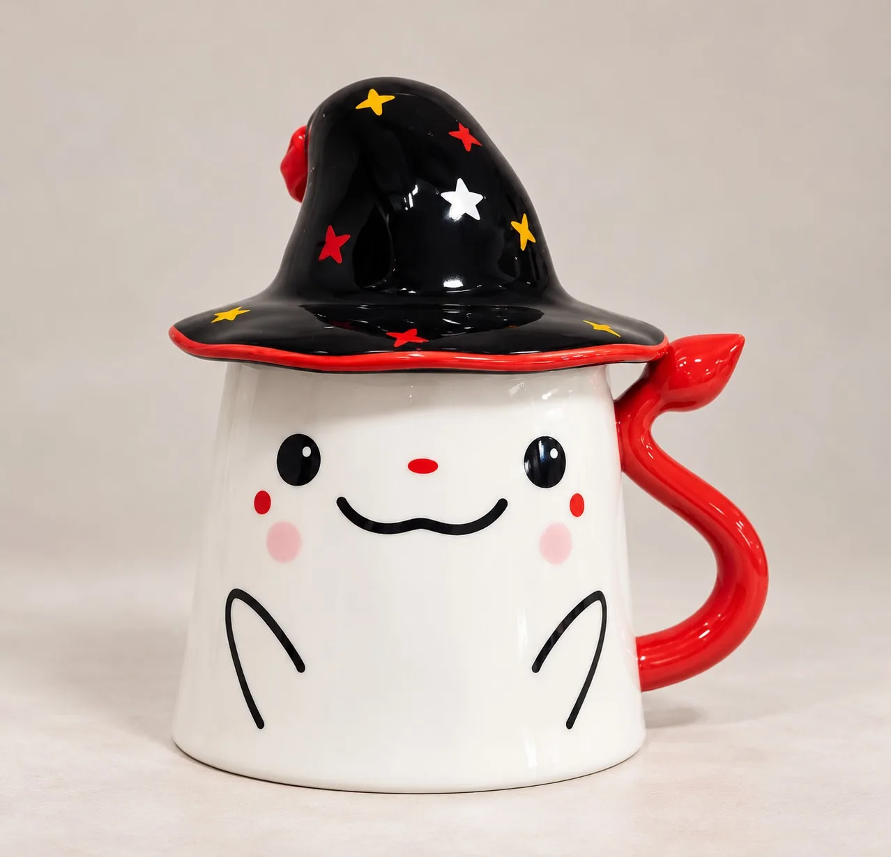 Taza decorativa de Halloween con sombrero de bruja