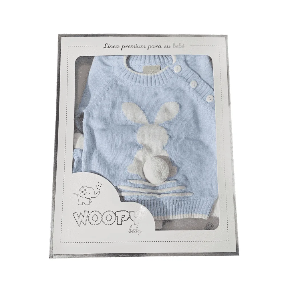 Ajuar Woopy Celeste Blanco