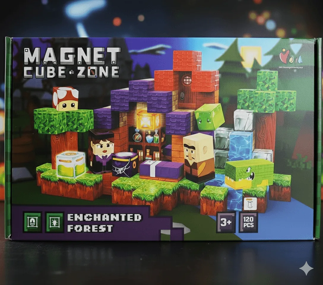 Bloques Magnéticos Magnet Cube Zone Enchanted Forest 120 Piezas