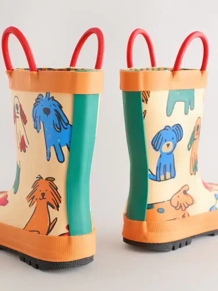 Botas de Agua con Asa Color Naranja con Perritos – Edición Limitada para Niños en Importados Europa & UK - foto 3 |…