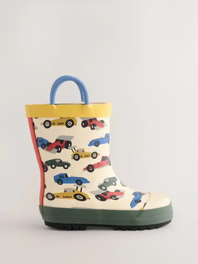 Botas de Agua con Asa de Carritos para Niños – Diseño Exclusivo y Calidad Premium en Importados Europa & UK | La…