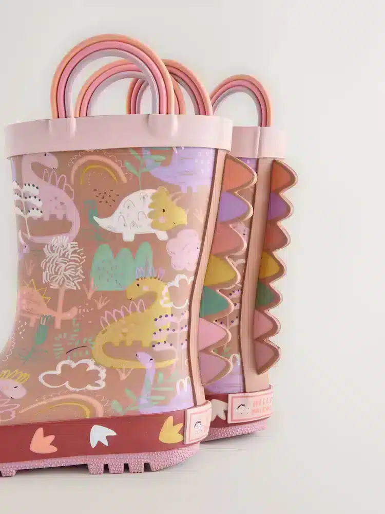 Botas de Agua con Asa Dinosaurio Rosado para Niños – Diseño Exclusivo y Calidad Premium en Importados Europa & UK …