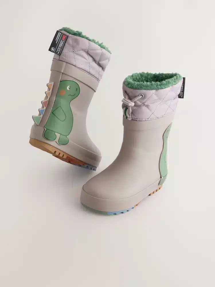 Botas de Agua Dinosaurio Gris con Forro Thinsulate Térmico para Niños – Importadas de Inglaterra en Importados Europa…