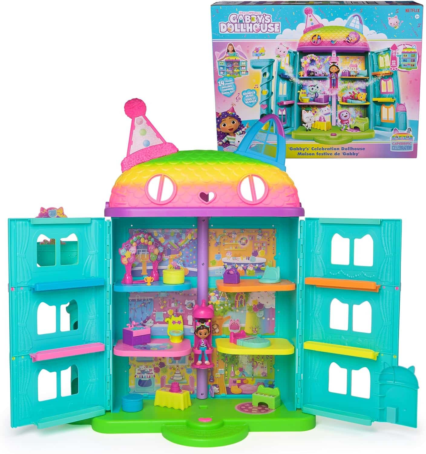 Casa de Muñecas Gabby’s Dollhouse – 15 Piezas Interactivas, Sonidos y Diversión para Niños