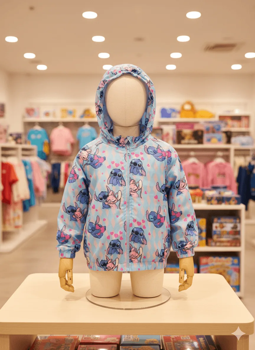 Casaca Cortaviento Stitch para Niña