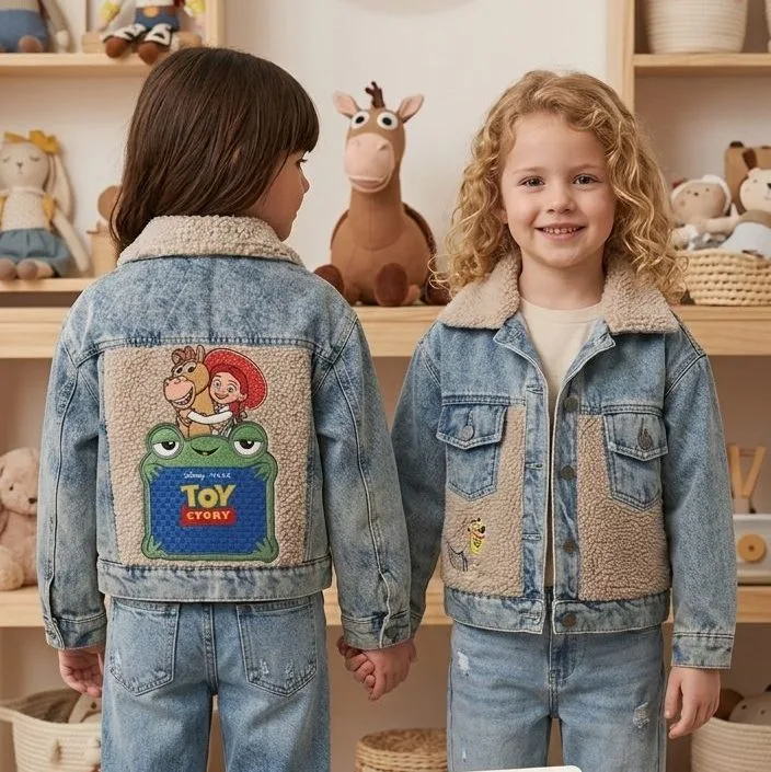 Casaca Jean Toy Story para Niña con Carnerito Beige