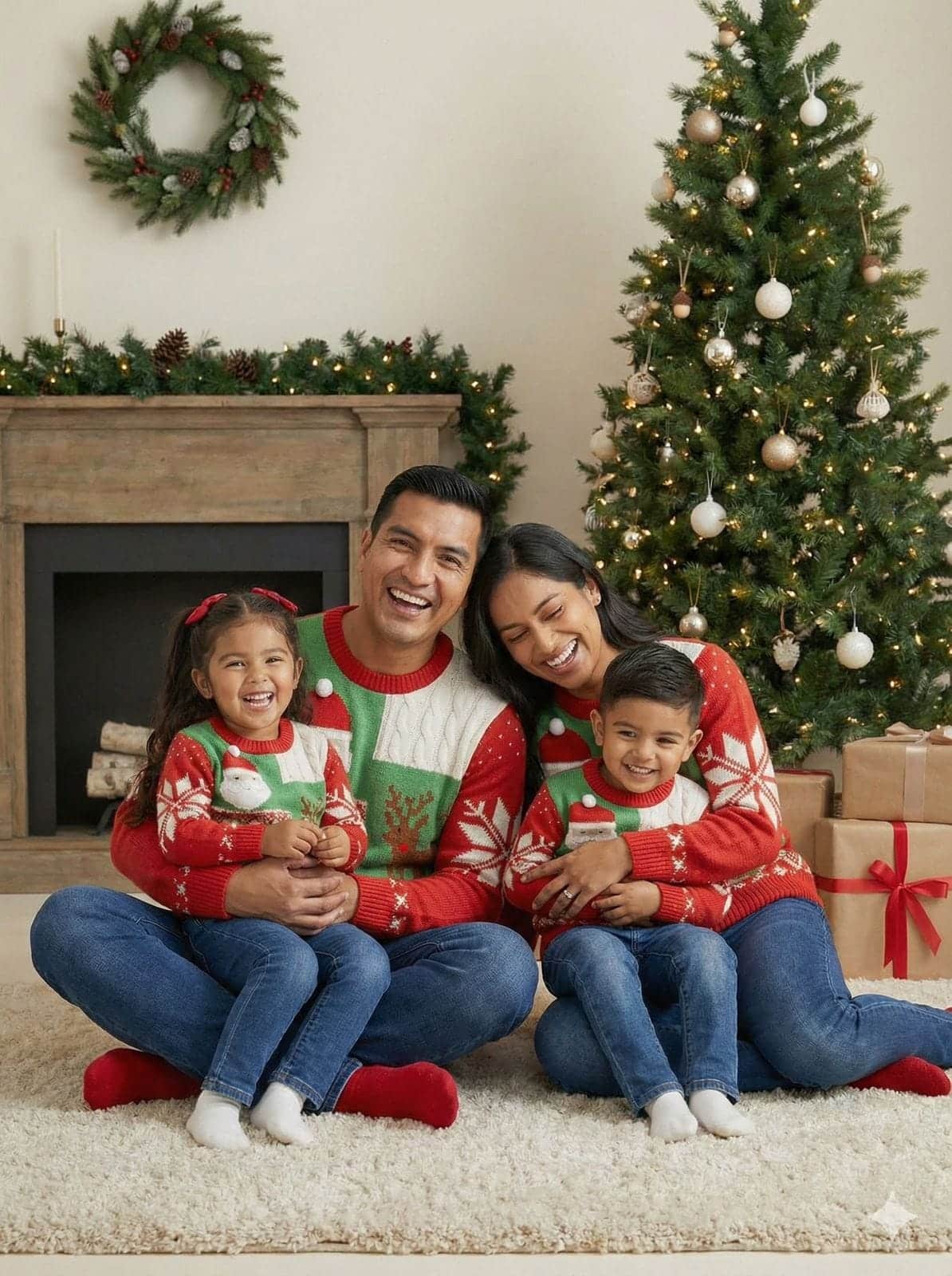 Chompa Navideña Familiar Papá Noel y Renito – Para Niños y Adultos en Navidad | La Mirilla Kids