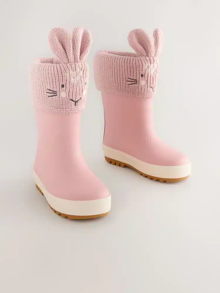 Conejito Rosa Botas de Agua con Puños Forrados para Niños – Calidad Premium en Importados Europa & UK | La Mirilla Kids