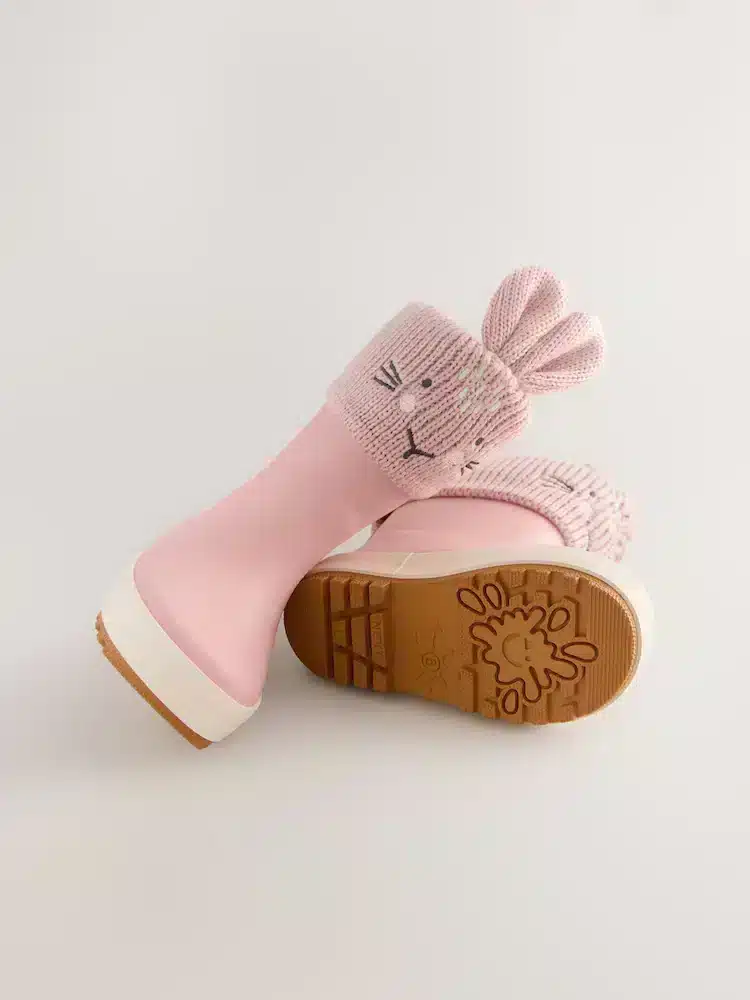 Conejito Rosa Botas de Agua con Puños Forrados para Niños – Calidad Premium en Importados Europa & UK - foto 3 | La…