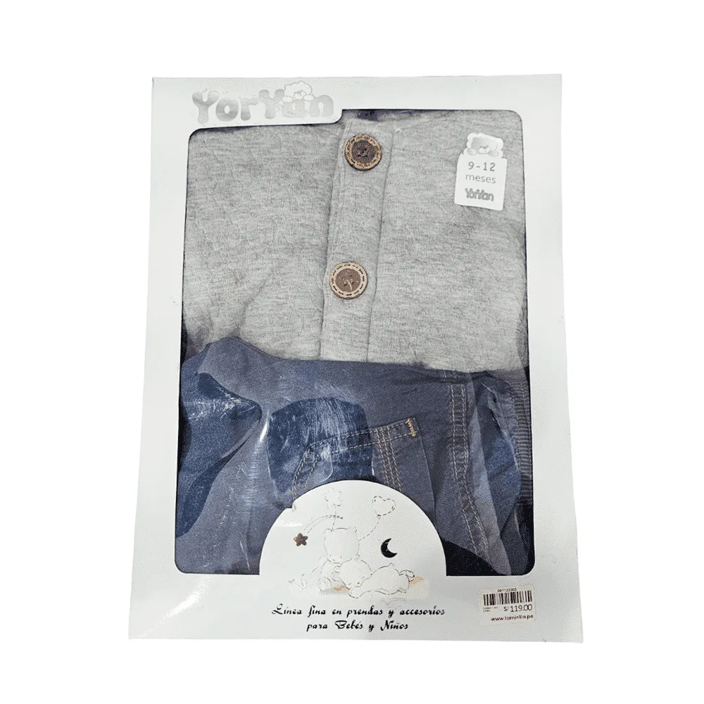 Conjunto Casaca Gris con Pantalón