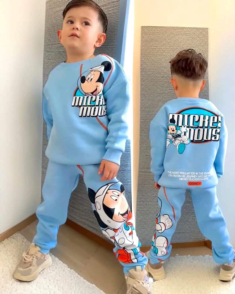 Conjunto Mickey Mouse Astronauta para Niños Celeste