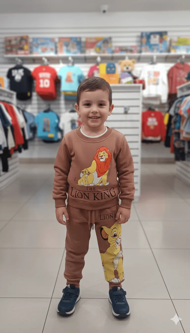 Conjunto Rey León Color Ladrillo para Niños – Ropa Infantil Divertida y Cómoda