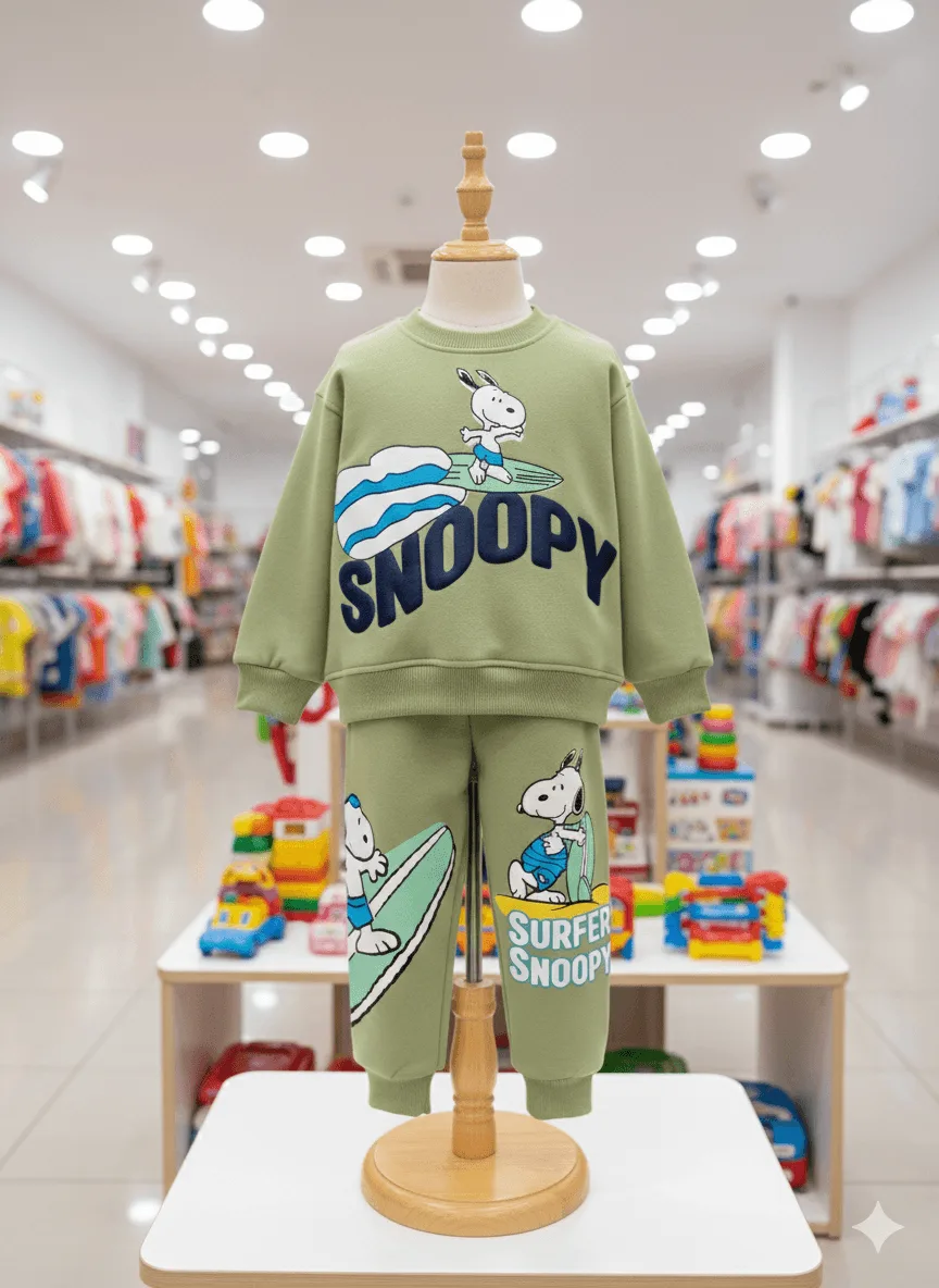 Conjunto Snoopy Color Verde para Niños – Ropa Infantil Cómoda y Divertida