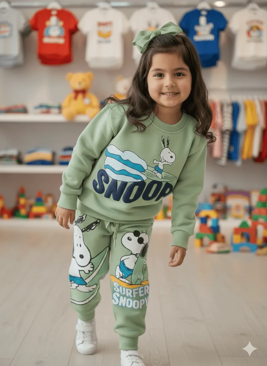 Conjunto Snoopy Color Verde para Niños – Ropa Infantil Cómoda y Divertida en Ropa Infantil | La Mirilla Kids