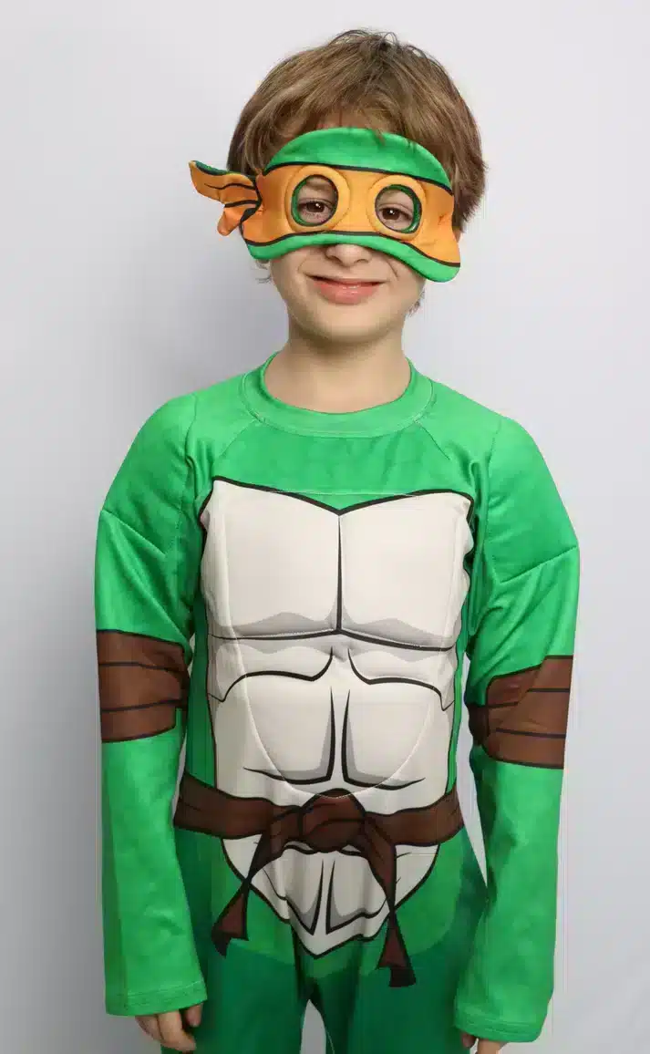 Disfraz Tortuga Ninja Michelangelo para Niños – Color Anaranjado