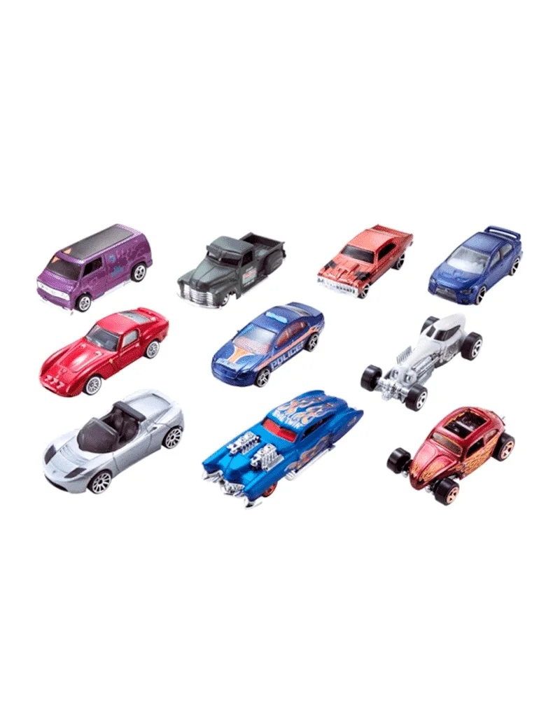 Hot Wheels Die Cast Basics Vehículo 10 Autos