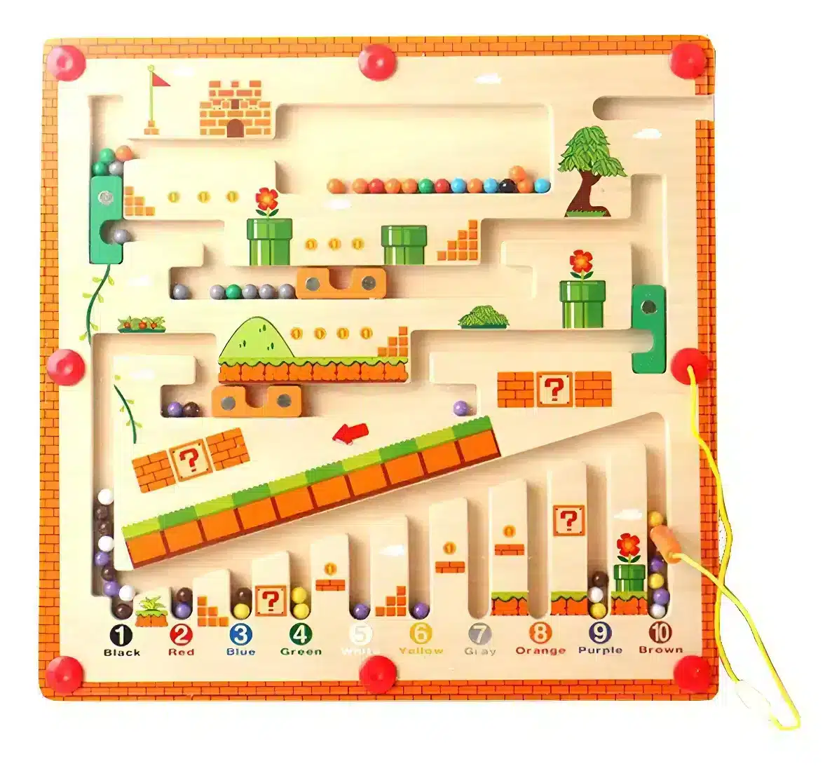 Laberinto Magnético Montessori Mario Bros – Motricidad Fina y Colores