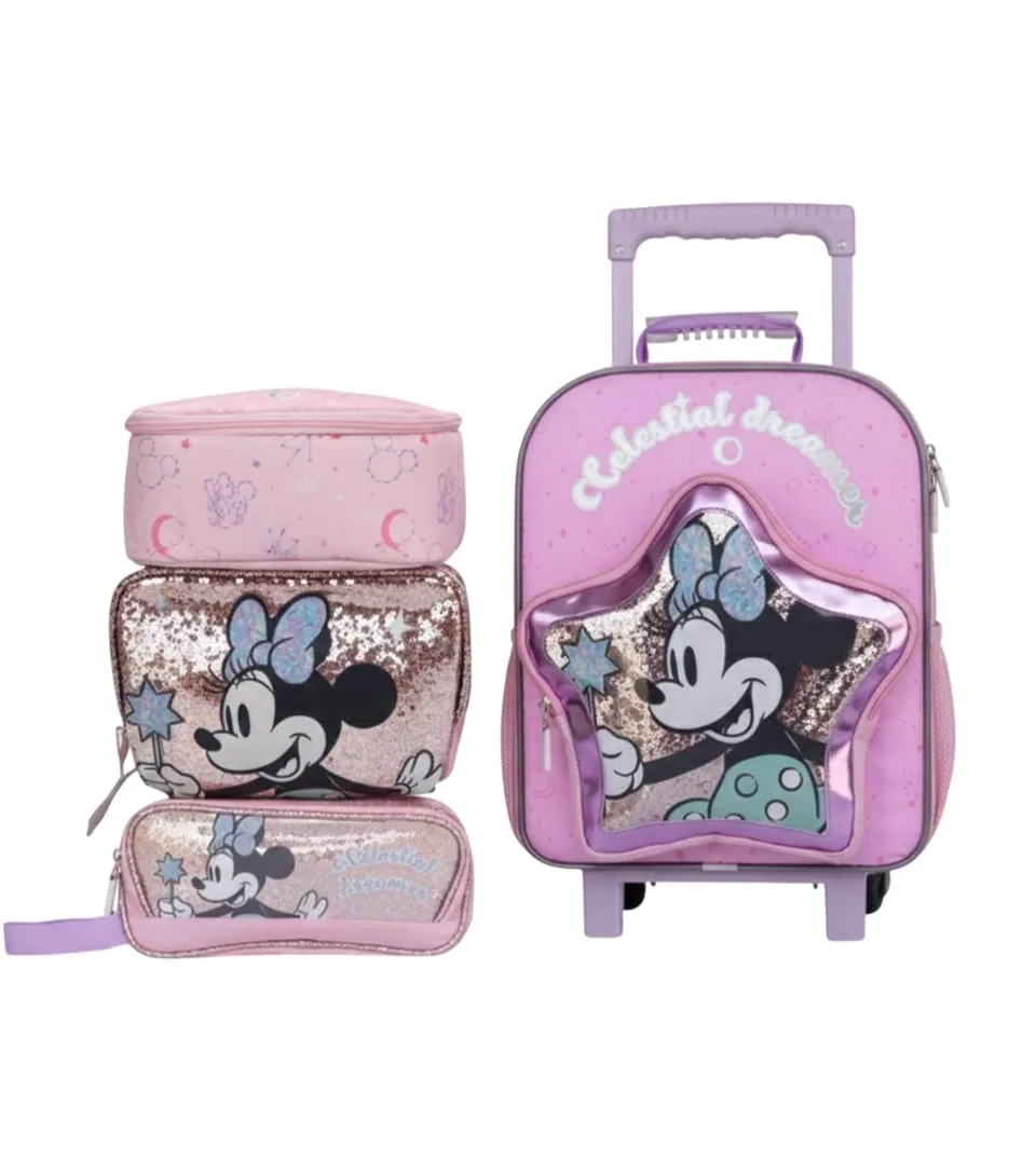 Maleta de Minnie Tornasolada: Pack Escolar Premium 3 en 1