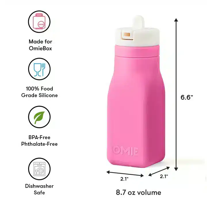 OmieBottle Botella de Agua para Lonchera – Rosado en Tomatodos y termos - foto 3 | La Mirilla Kids