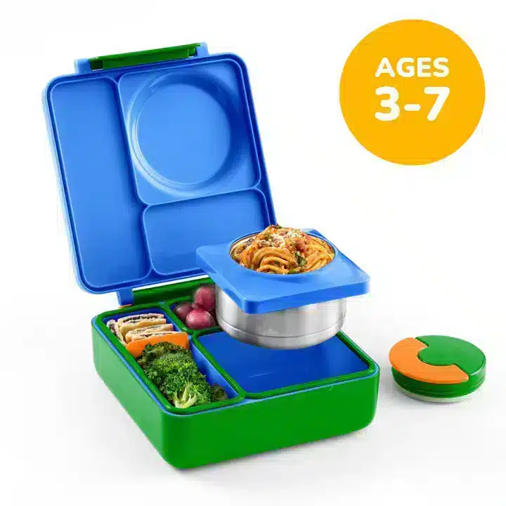 OmieBox Lonchera Térmica Bento para Niños – Azul / Verde
