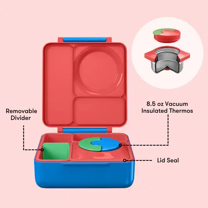 OmieBox – Lonchera Térmica Bento para Niños (Comida Fría y Caliente) – Azul/Rojo en Loncheras - foto 2 | La Mirilla Kids