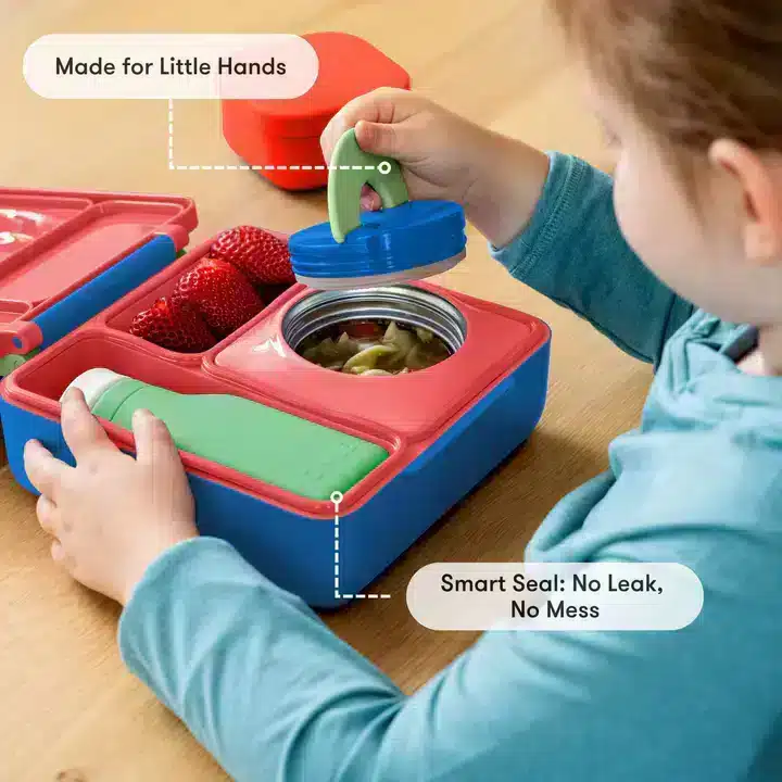 OmieBox – Lonchera Térmica Bento para Niños (Comida Fría y Caliente) – Azul/Rojo en Loncheras - foto 3 | La Mirilla Kids