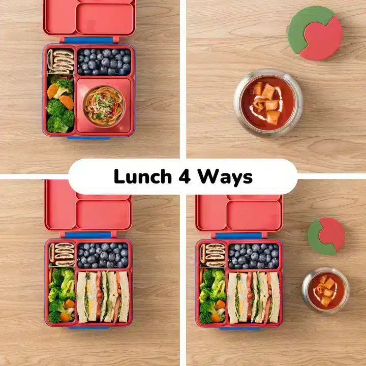 OmieBox – Lonchera Térmica Bento para Niños (Comida Fría y Caliente) – Azul/Rojo en Loncheras - foto 5 | La Mirilla Kids