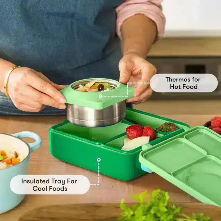 OmieBox Lonchera Térmica Bento para Niños – Limón / Verde en Loncheras - foto 4 | La Mirilla Kids