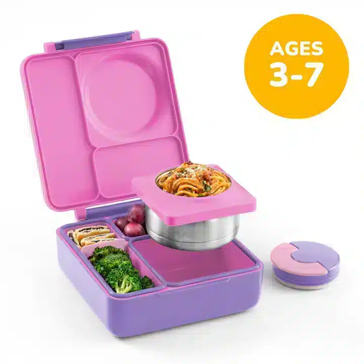 OmieBox Lonchera Térmica Bento para Niños – Rosado / Morado