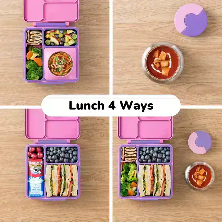 OmieBox Lonchera Térmica Bento para Niños – Rosado / Morado en Loncheras - foto 3 | La Mirilla Kids