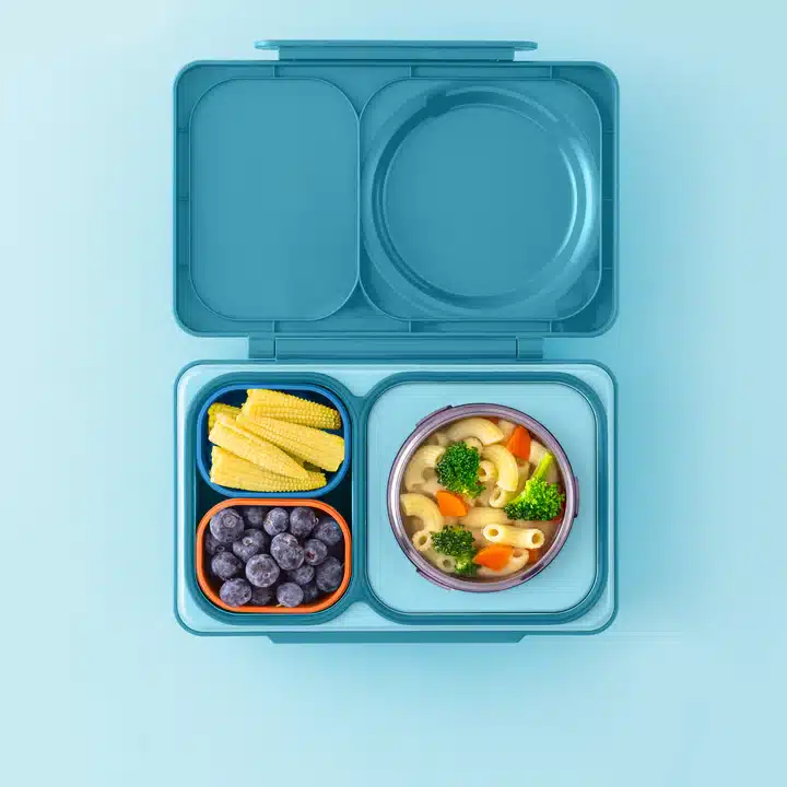 OmieBox UP Dip Containers Azul/Anaranjado – Set de 2 unidades en Accesorios de lonchera | La Mirilla Kids