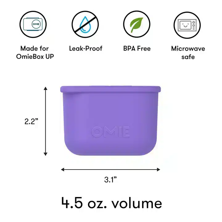 OmieBox UP Dip Containers Morado/Verde – Set de 2 unidades en Accesorios de lonchera - foto 4 | La Mirilla Kids