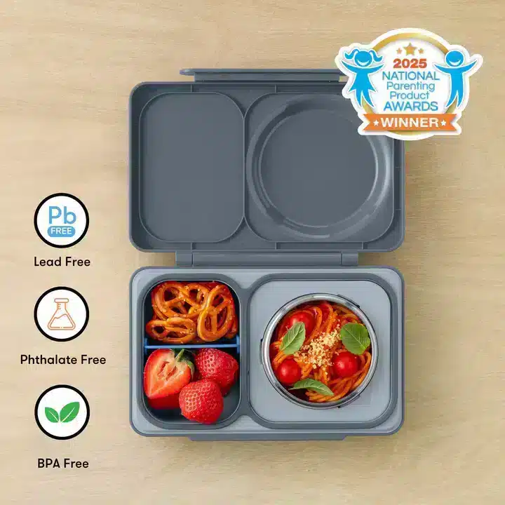 OmieBox UP Lonchera Térmica Bento para Niños – Gris en Loncheras | La Mirilla Kids
