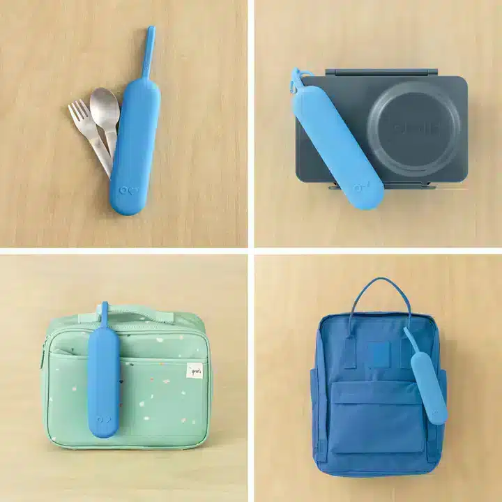 OmieBox UP Pod Set de Cubiertos de Acero Inoxidable – Celeste en Accesorios de lonchera - foto 5 | La Mirilla Kids