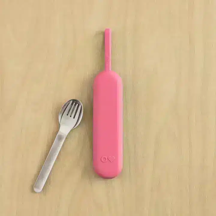 OmieBox UP Pod Set de Cubiertos de Acero Inoxidable – Rosado en Accesorios de lonchera - foto 2 | La Mirilla Kids