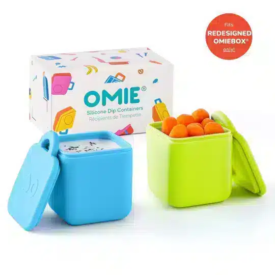 OmieDip Set de 2 Contenedores para Salsas y Snacks – Celeste/Verde en Accesorios de lonchera - foto 2 | La Mirilla Kids
