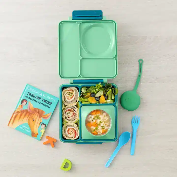 OmiePod Set de Cubiertos con Estuche de Silicona – Verde/Celeste en Accesorios de lonchera - foto 2 | La Mirilla Kids