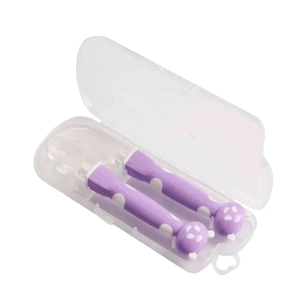 Pack 2 Cucharas de Silicona lila en Bebés | La Mirilla Kids