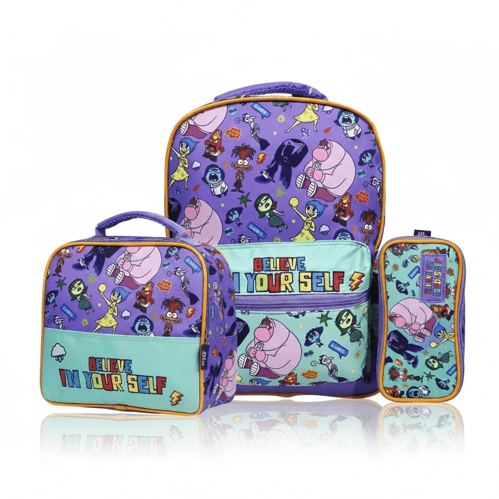 Pack de Mochila Premium Intensamente: Mochila Escolar, Lonchera y Cartuchera