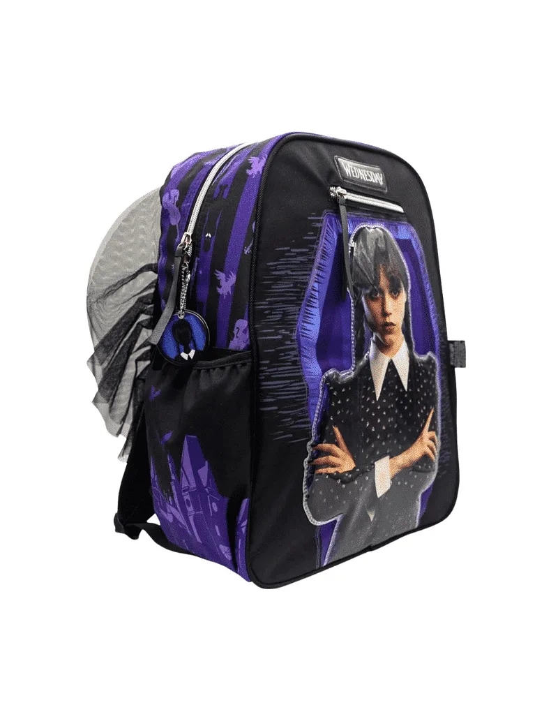 Pack de Mochila Premium Merlina Addams: Mochila Escolar, Lonchera y Cartuchera en Mochilas escolares | La Mirilla Kids