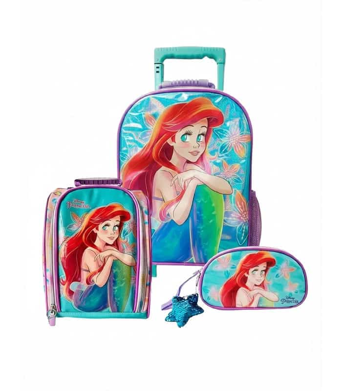 Pack Escolar Maleta Ariel Disney la Sirenita Premium – 3 Piezas