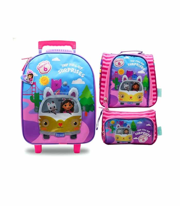 Pack Escolar Maleta Gabby Dollhouse Nido Premium – 3 Piezas
